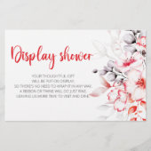 Blume in Rot und Grau Aquarell Dusche anzeigen Briefpapier (Vorderseite)