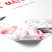 Blume in Rot und Grau Poster (Ecke)