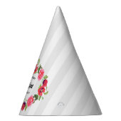 Blume in Rot und Rosa Kräne Partyhütchen (Rechts)