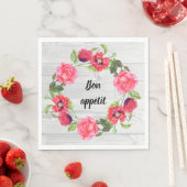 Blume in Rot und Rosa Kräne Serviette (Beispiel)