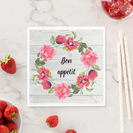 Blume in Rot und Rosa Kräne Serviette (Beispiel)