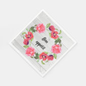 Blume in Rot und Rosa Kräne Serviette (Ecke)