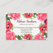 Blume in Rot und Rosa Visitenkarte (Rückseite)