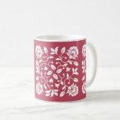 Blume in Rot und Weiß Kaffeetasse (VorderseiteRechts)