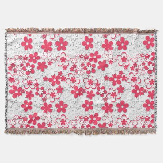 Blume in Rot und Weißpapier Decke (Vorderseite)