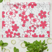 Blume in Rot und Weißpapier Geschirrtuch (Gefaltet)