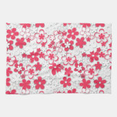 Blume in Rot und Weißpapier Geschirrtuch (Horizontal)