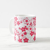 Blume in Rot und Weißpapier Kaffeetasse (Vorderseite Links)