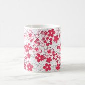 Blume in Rot und Weißpapier Kaffeetasse (Mittel)