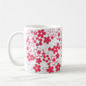 Blume in Rot und Weißpapier Kaffeetasse (Links)