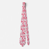 Blume in Rot und Weißpapier Krawatte (Vorderseite)