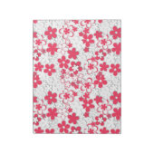 Blume in Rot und Weißpapier Notizblock (Rotiert)