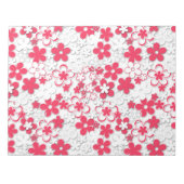 Blume in Rot und Weißpapier Notizblock (Vorderseite)