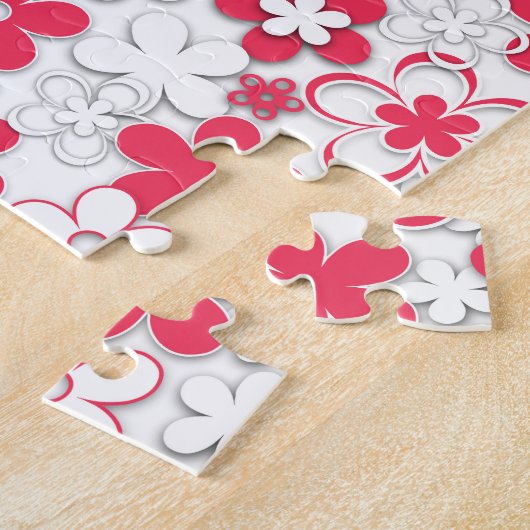 Blume in Rot und Weißpapier Puzzle (Seite)