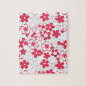 Blume in Rot und Weißpapier Puzzle (Vertikal)