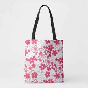 Blume in Rot und Weißpapier Tasche