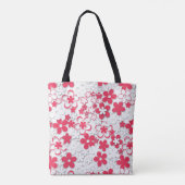 Blume in Rot und Weißpapier Tasche (Rückseite)