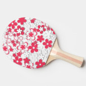 Blume in Rot und Weißpapier Tischtennis Schläger (Seitenansicht)