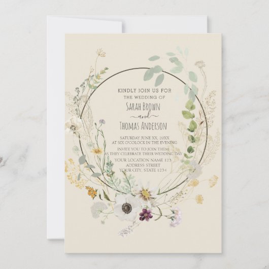 Blume in sanften Farbtönen Einladung (Vorderseite)