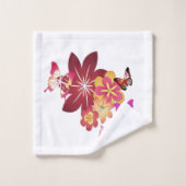 Blume in Schmetterlingen Badhandtuch Set (Waschlappen)