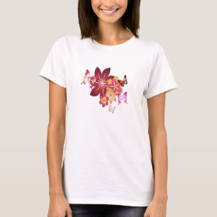 Blume in Schmetterlingen T-Shirt