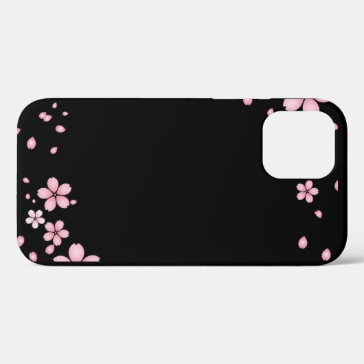 Blume in Schwarz und Rosa Case-Mate iPhone Hülle (Rückseite (Horizontal))