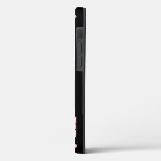 Blume in Schwarz und Rosa Case-Mate iPhone Hülle (Rückseite / Links)