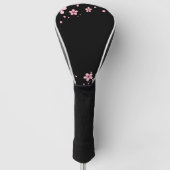 Blume in Schwarz und Rosa Golf Headcover (Vorderseite)