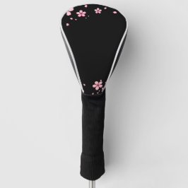 Blume in Schwarz und Rosa Golf Headcover