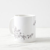 Blume in Schwarz und Weiß Kaffeetasse (Vorderseite Links)