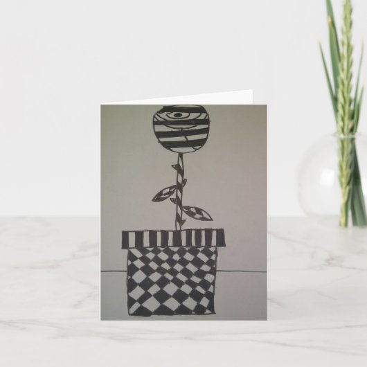 Blume in Schwarz und Weiß, Mitteilungskarten (Vorderseite)