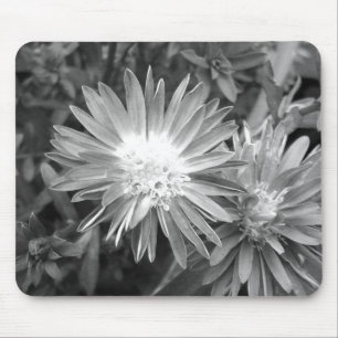 Blume in Schwarz und Weiß Mousepad
