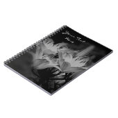 Blume in Schwarz und Weiß Notizblock (Linke Seite)