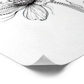 Blume in Schwarz und Weiß Zeichnend Poster (Ecke)
