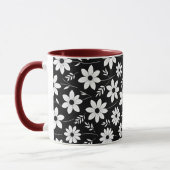 Blume in Schwarz/Weiß, Tasse (Links)