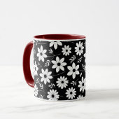 Blume in Schwarz/Weiß, Tasse (Vorderseite Links)
