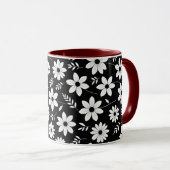 Blume in Schwarz/Weiß, Tasse (VorderseiteRechts)