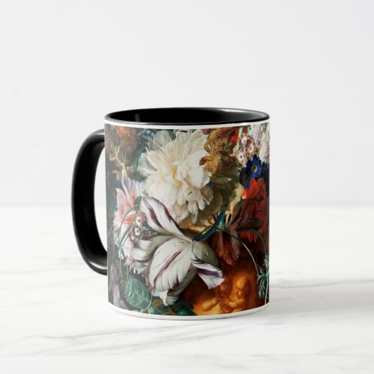 BLUME IN SCHWARZEM STÜCK TASSE (Vorderseite Links)