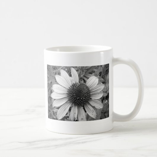 Blume in Schwarzweiß Kaffeetasse (Rechts)