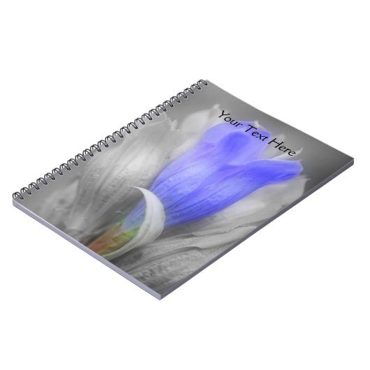 Blume in Schwarzweiß Notizblock (Linke Seite)