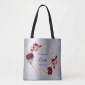 Blume in Silberburgund elegant Tasche (Vorderseite)