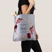 Blume in Silberburgund elegant Tasche (Von Nahem)