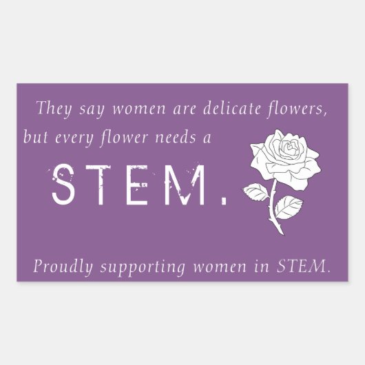 Blume in STEM Rechteckiger Aufkleber (Vorderseite)