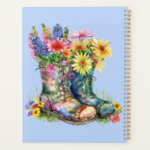 Blume in Stiefeln Personalisieren mit Name, Jahr Planer (Rückseite)