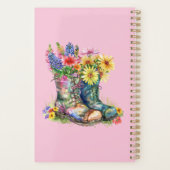 Blume in Stiefeln Personalisieren mit Name, Jahr Planer (Rückseite)