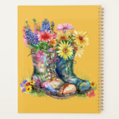 Blume in Stiefeln Personalisieren mit Name, Jahr Planer (Rückseite)