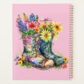 Blume in Stiefeln Personalisieren mit Name, Jahr Planer (Rückseite)