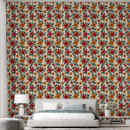 Blume in Sunset Colors auf Tan Stripes Tapete