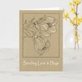 Blume in Tinte mit 12x18 Liebe Karte (Gelbe Blume)