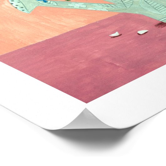 Blume in Tränken kann rosa Poster (Ecke)